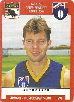 1991 Scanlens Stimorol #164 Peter Bennett Front